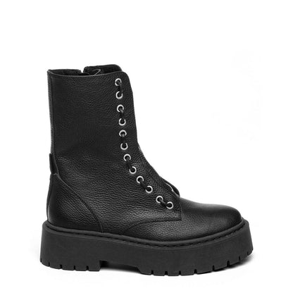 Odilia Buckle Detail Side Zip Biker Boots