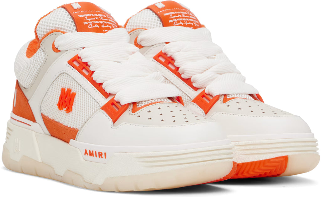 White & Orange MA-1 Sneakers