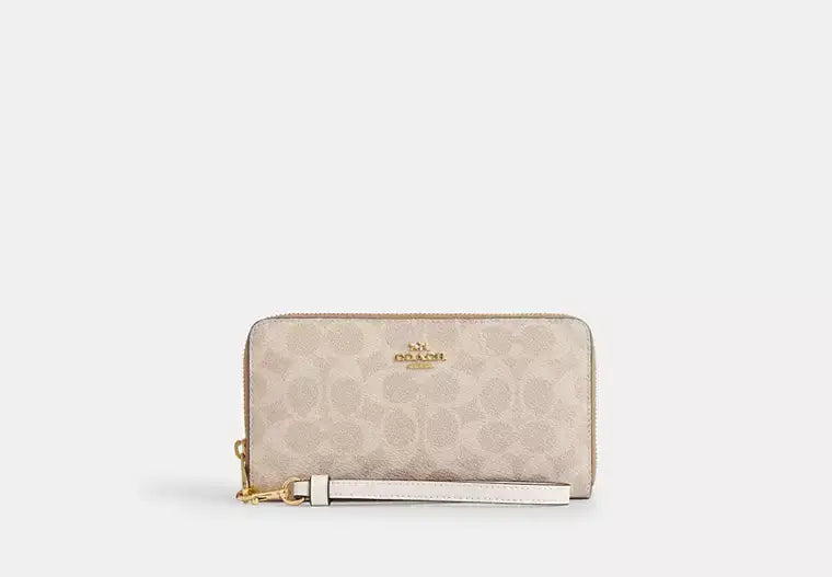 Coach Long Zip Around Wallet In Signature Canvas - Wallets | Shop From The Mirage