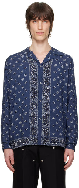 Navy Bowling Shirt