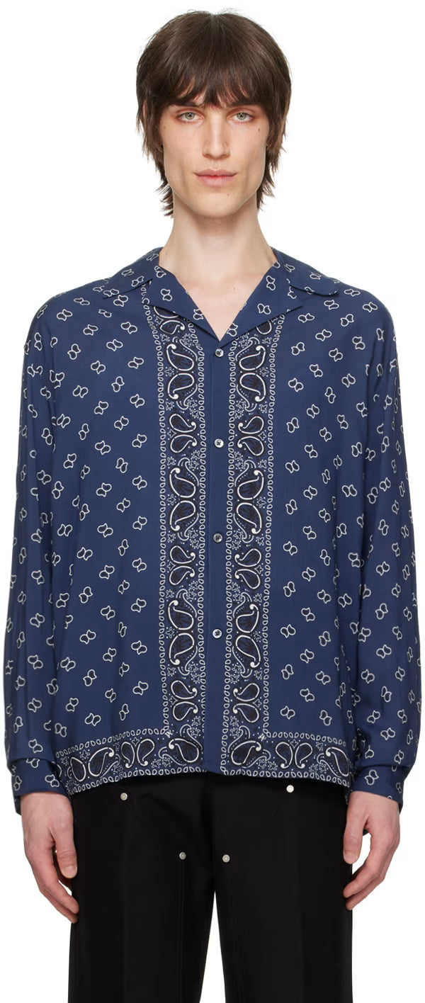 Navy Bowling Shirt