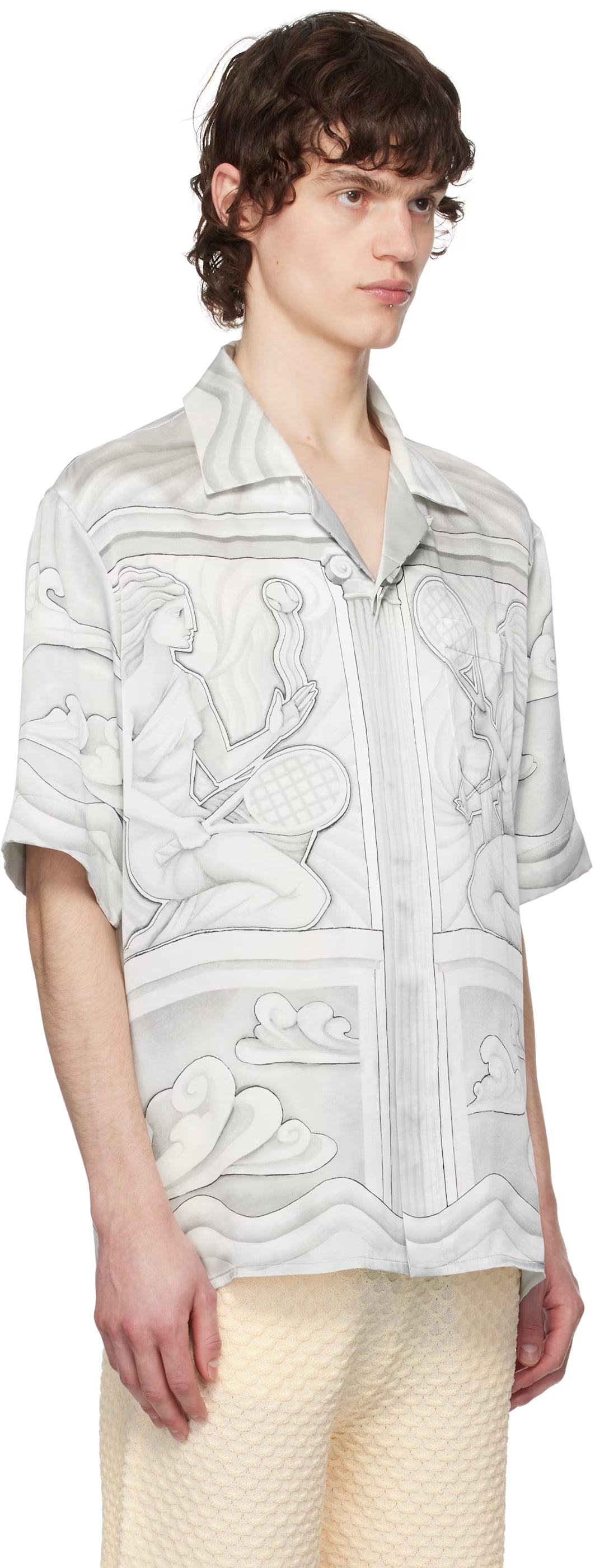 Gray Sacred Stone Silk Shirt