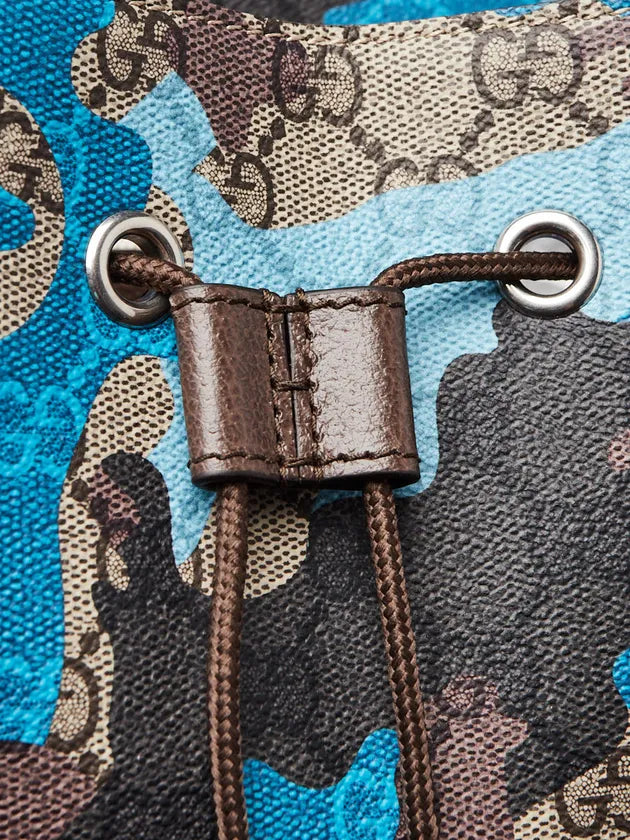 GG Camo Print Coated Canvas Ophidia Large Backpack Bag