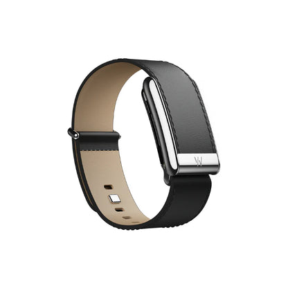 Whoop 5.0 Leatherluxe Straight Black/Cream with Titanium Band (12 Month Peak Subscription Included)