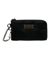 Black Nylon Logo Plaque Pouch Bag