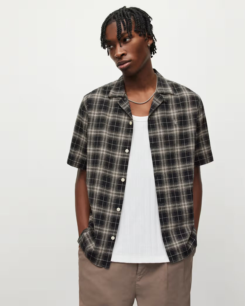 Serra Linen Blend Checked Relaxed Shirt
