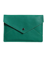 Green Leather Clutch Purse Tablet Case