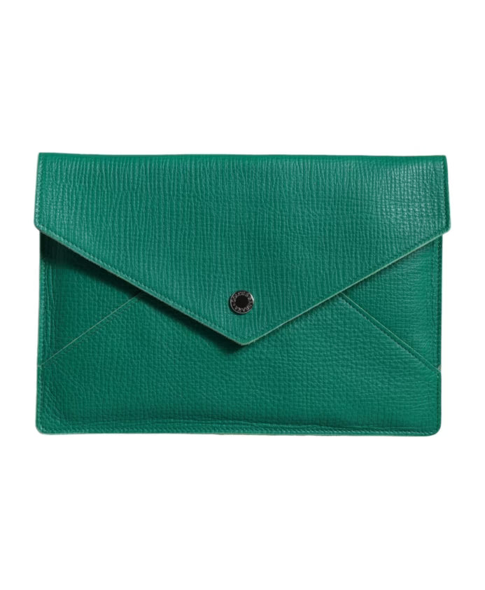 Green Leather Clutch Purse Tablet Case