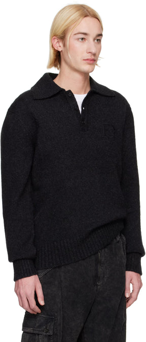 Dolce&Gabbana Gray Long-Sleeved Wool Polo
