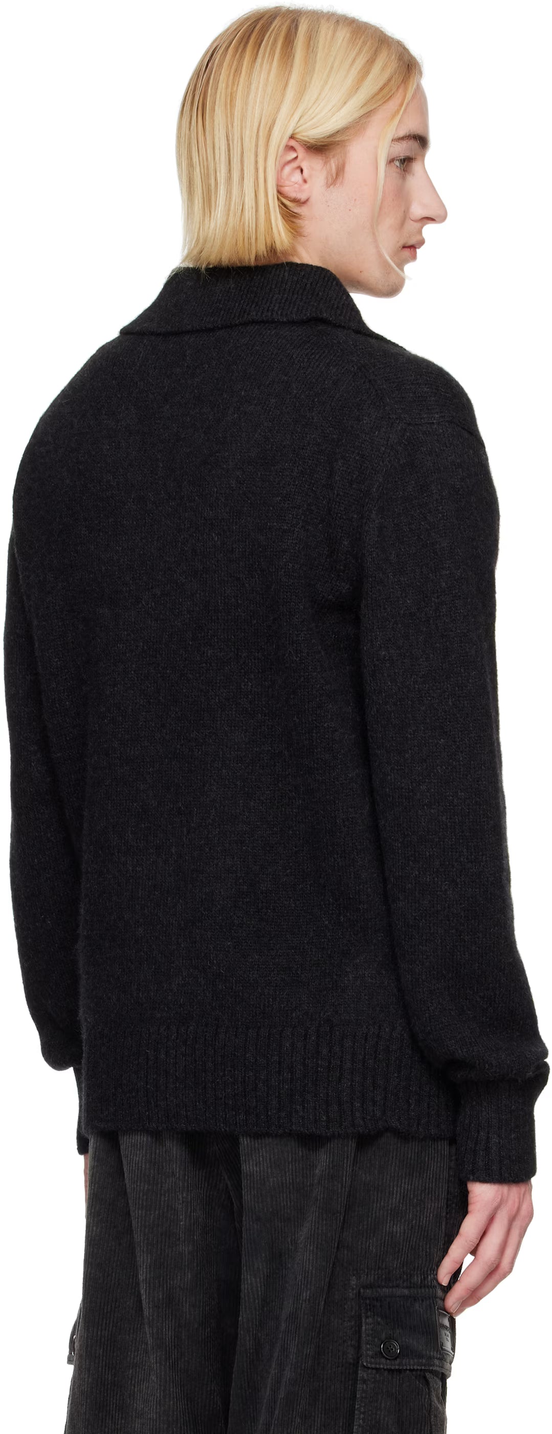 Dolce&Gabbana Gray Long-Sleeved Wool Polo