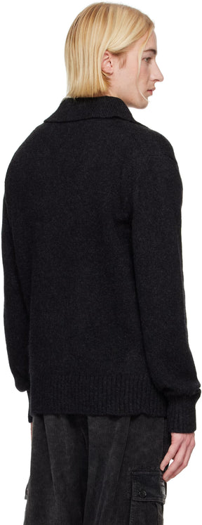 Dolce&Gabbana Gray Long-Sleeved Wool Polo