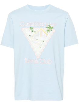 Casablanca Maison De Reve Printed T-Shirt in Pale Blue