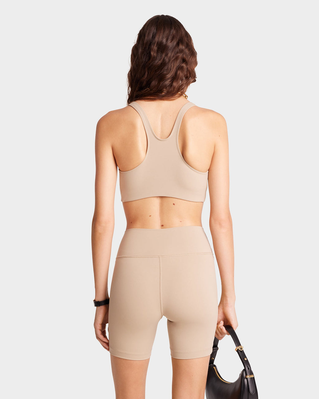 Serif Logo Sport Bra - Elephant/White