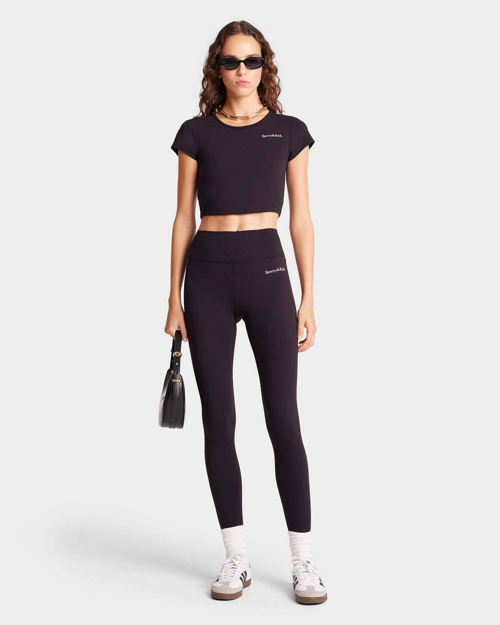 Serif Logo Training Tee - Black/White