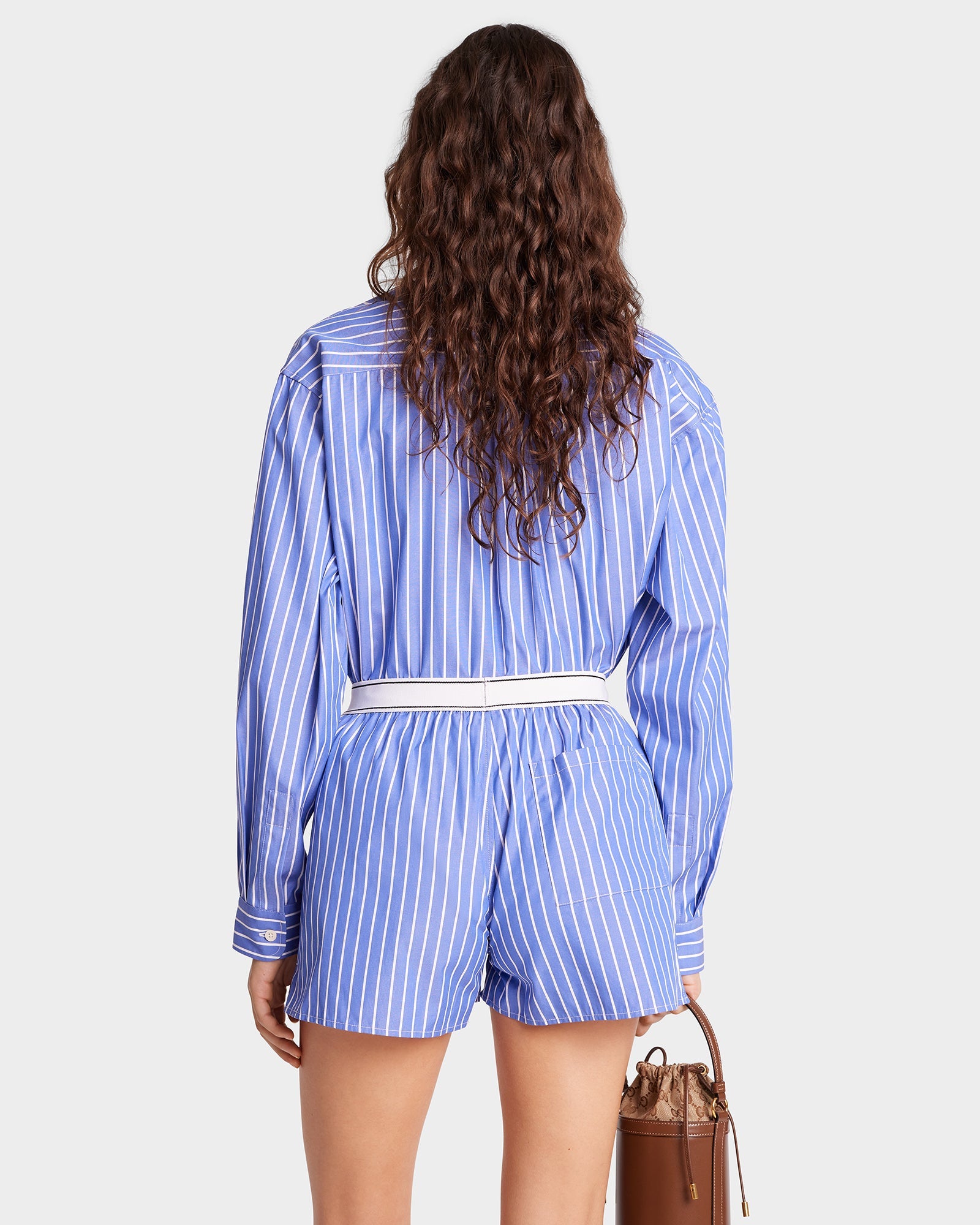 Serif Logo Boxer Short - Blue Striped