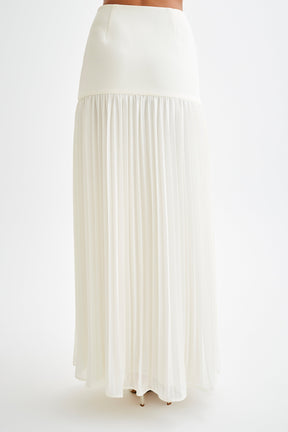Jillian Pleated Maxi Skirt - Ivory