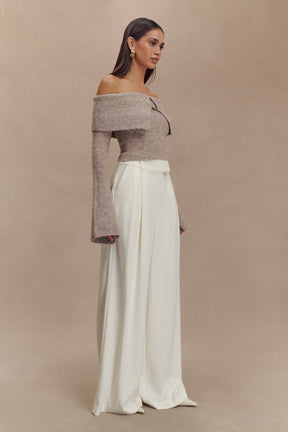 Jacqueline Pleated Wide Leg Pants - Ivory