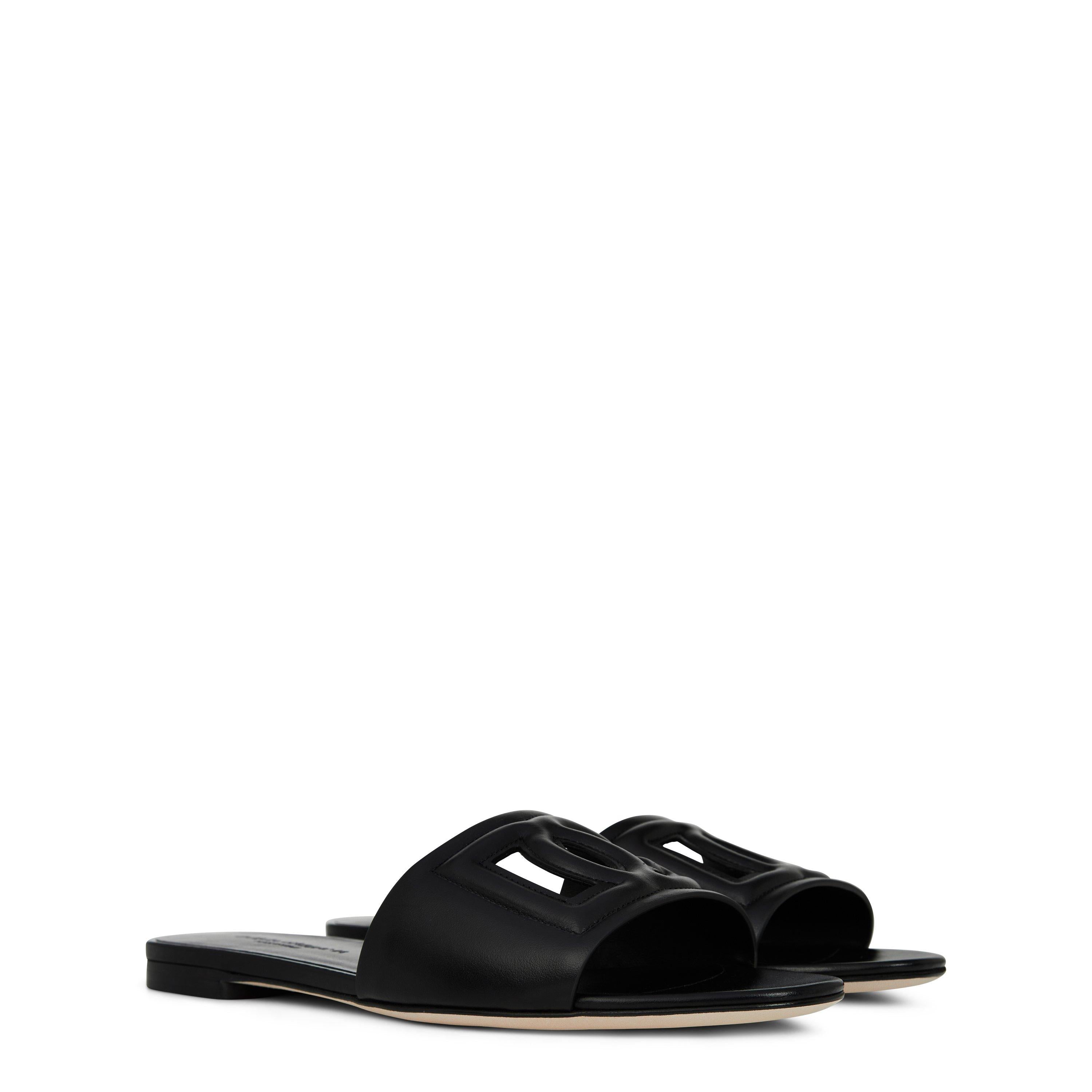 Embossed Leather Bianca Sliders
