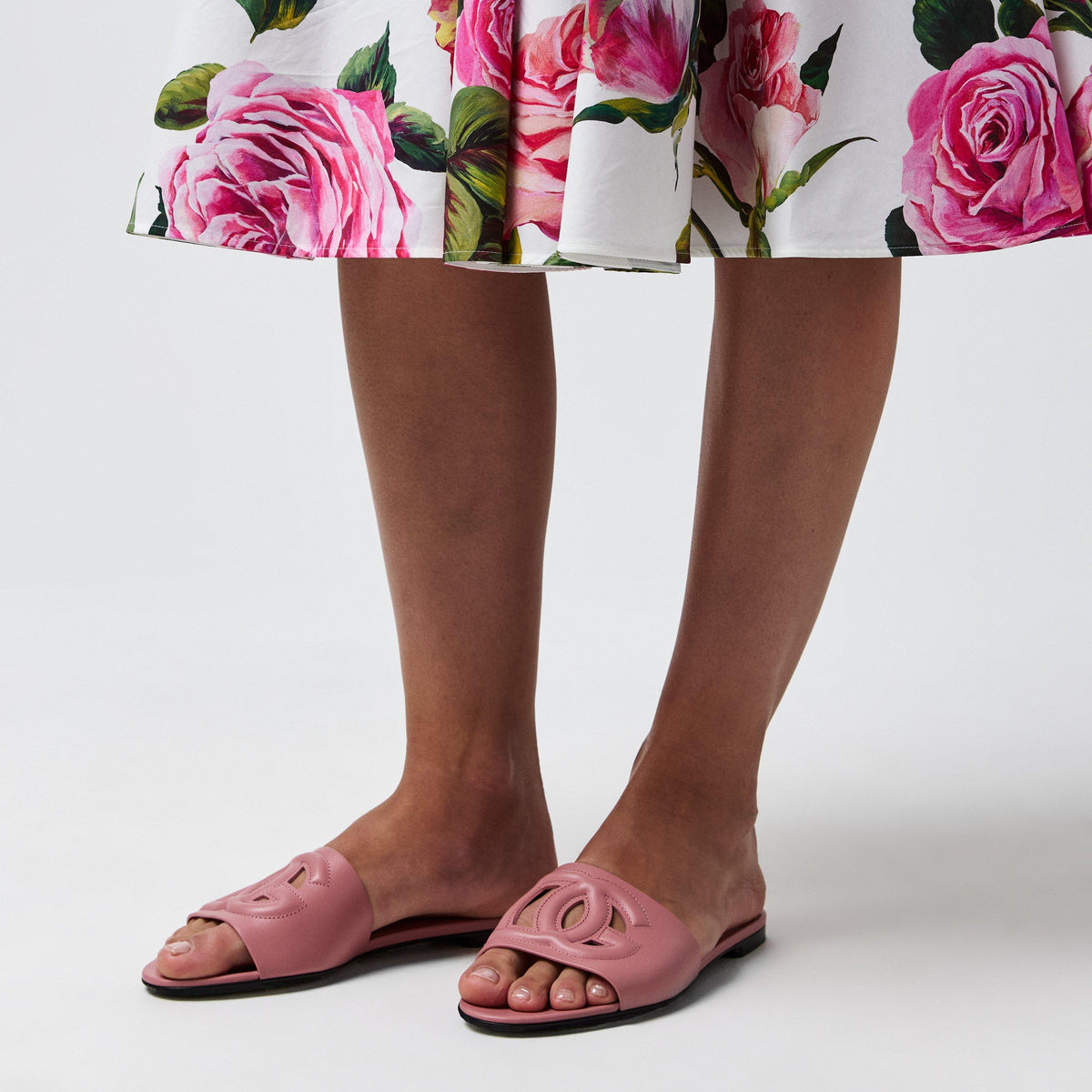 Women's Embossed Leather Bianca Sliders
