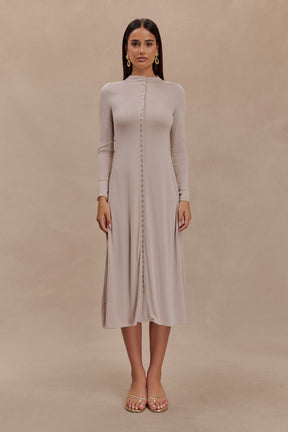 Anders Peached Jersey Midi Dress - Taupe
