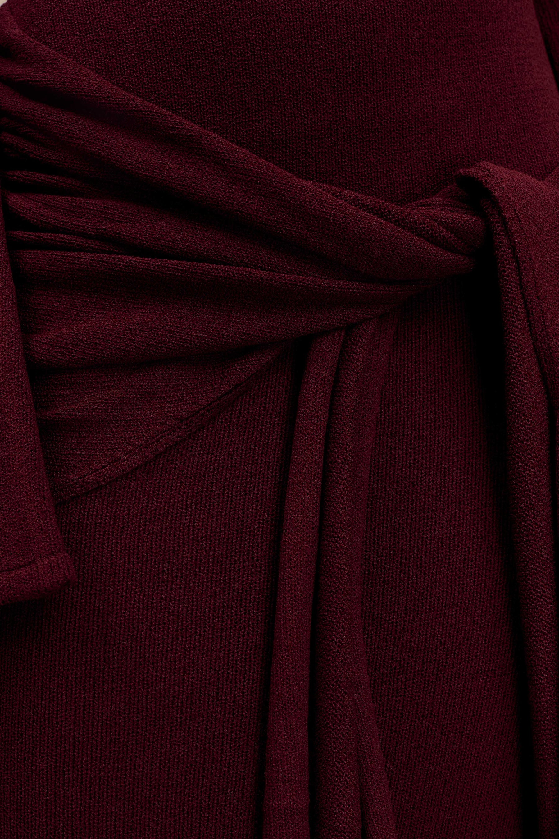 Cameron Off Shoulder Tie Maxi Dress - Merlot