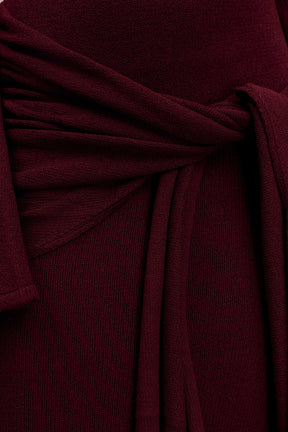 Cameron Off Shoulder Tie Maxi Dress - Merlot