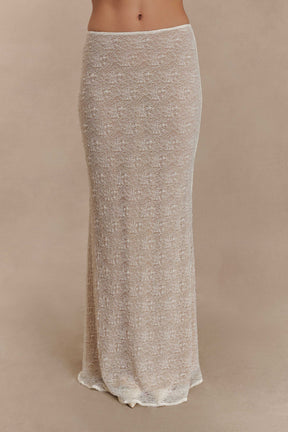 Robyn Sheer Lace Maxi Skirt - Ivory