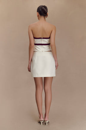 Aisha Suiting Mini Skirt - Ivory