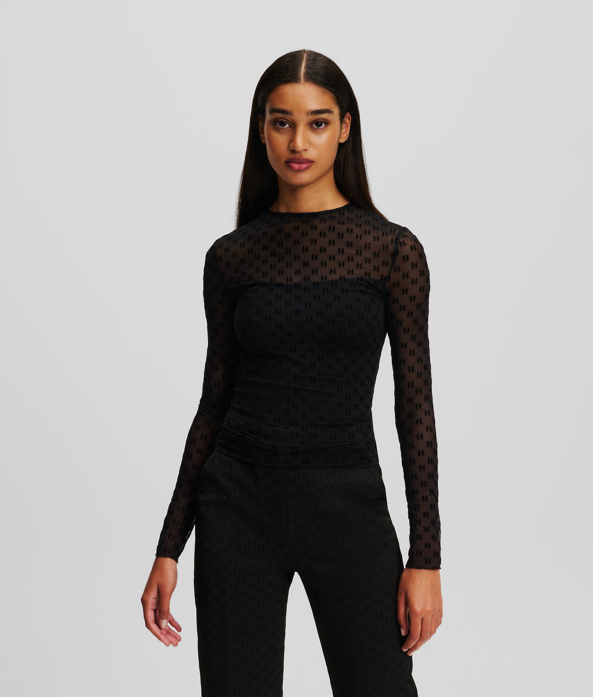 MONOGRAM MESH TOP