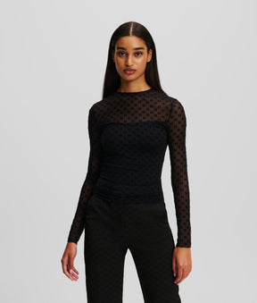 MONOGRAM MESH TOP