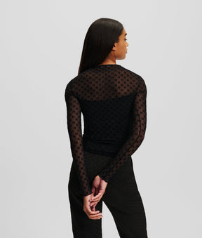 MONOGRAM MESH TOP