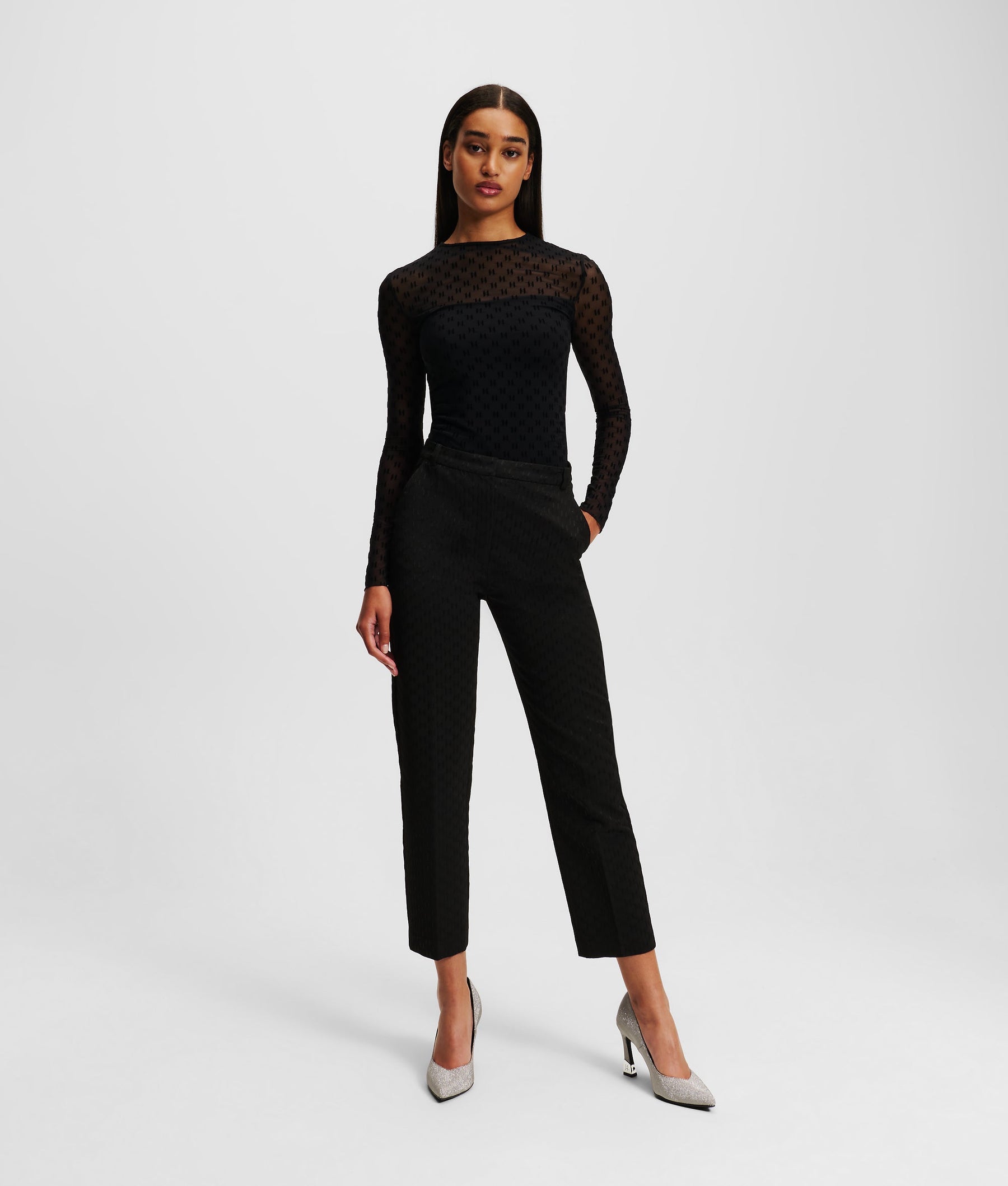 MONOGRAM MESH TOP