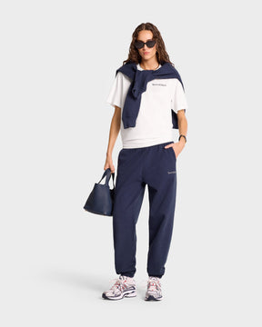 Serif Logo Sweatpant - Navy/White