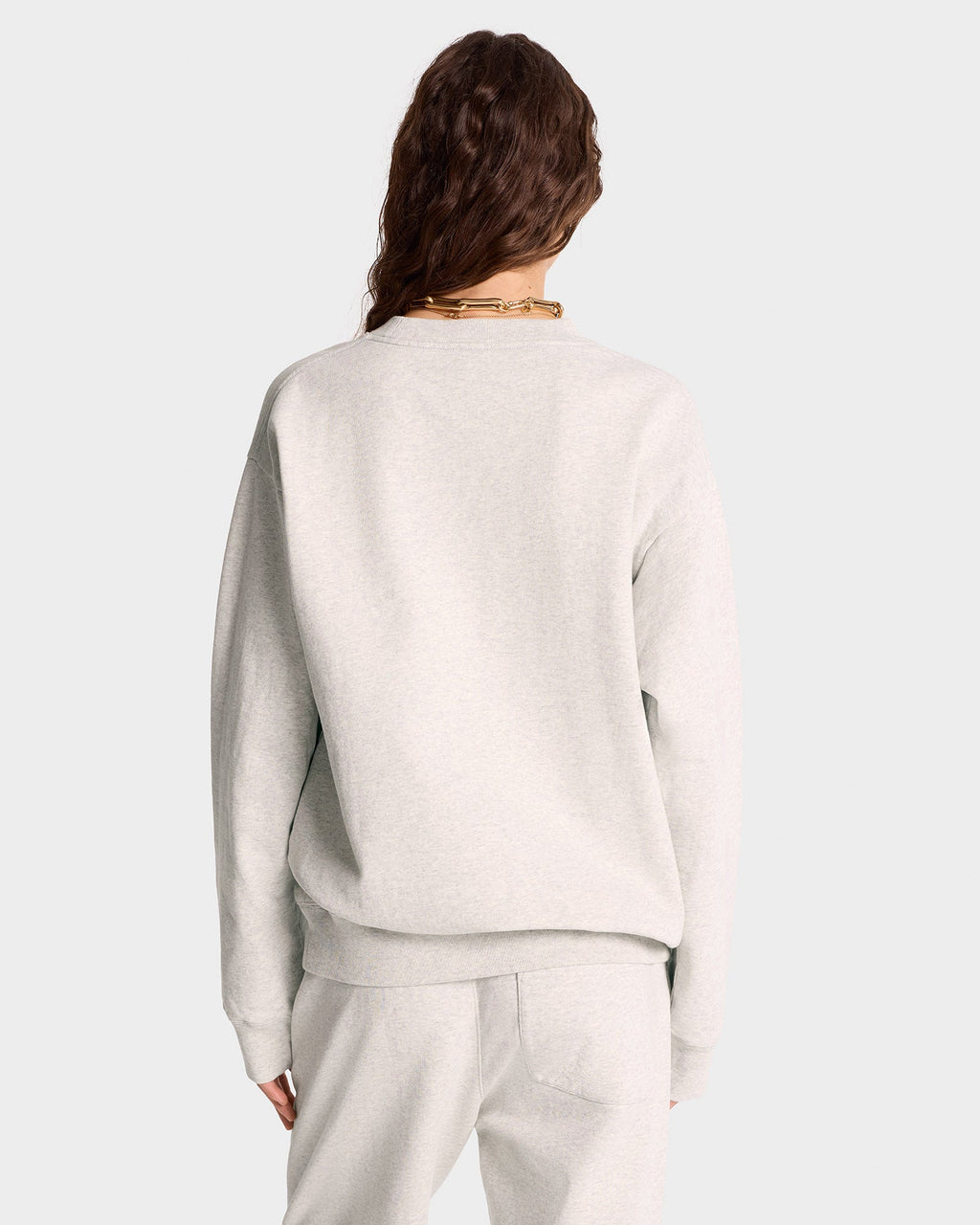 Serif Logo Crewneck - Heather Gray/Navy