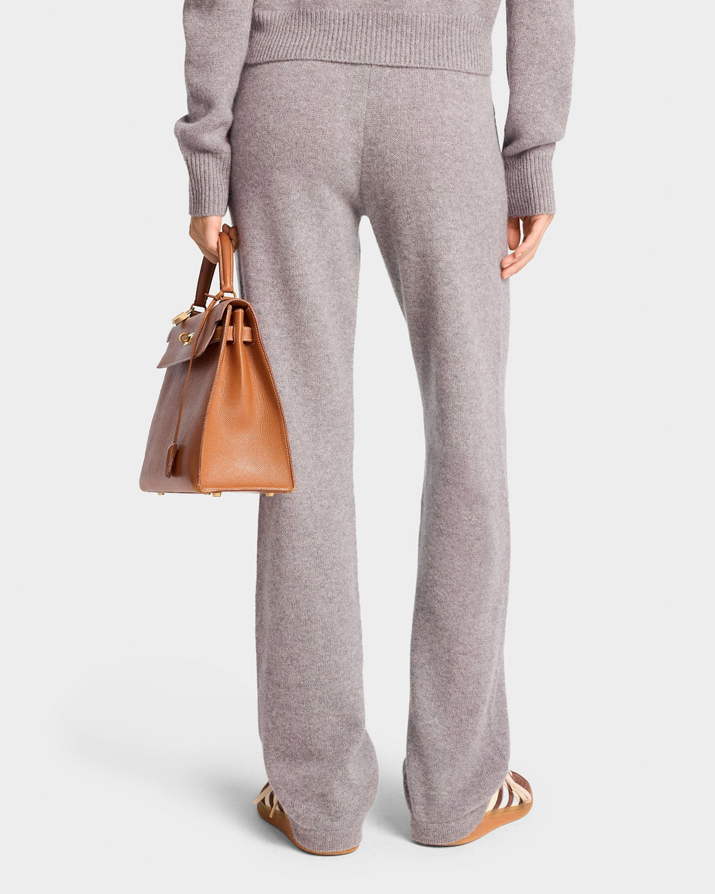 The Carlyle Crest Cashmere Trousers - Heather Gray/Forest