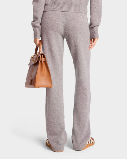 The Carlyle Crest Cashmere Trousers - Heather Gray/Forest