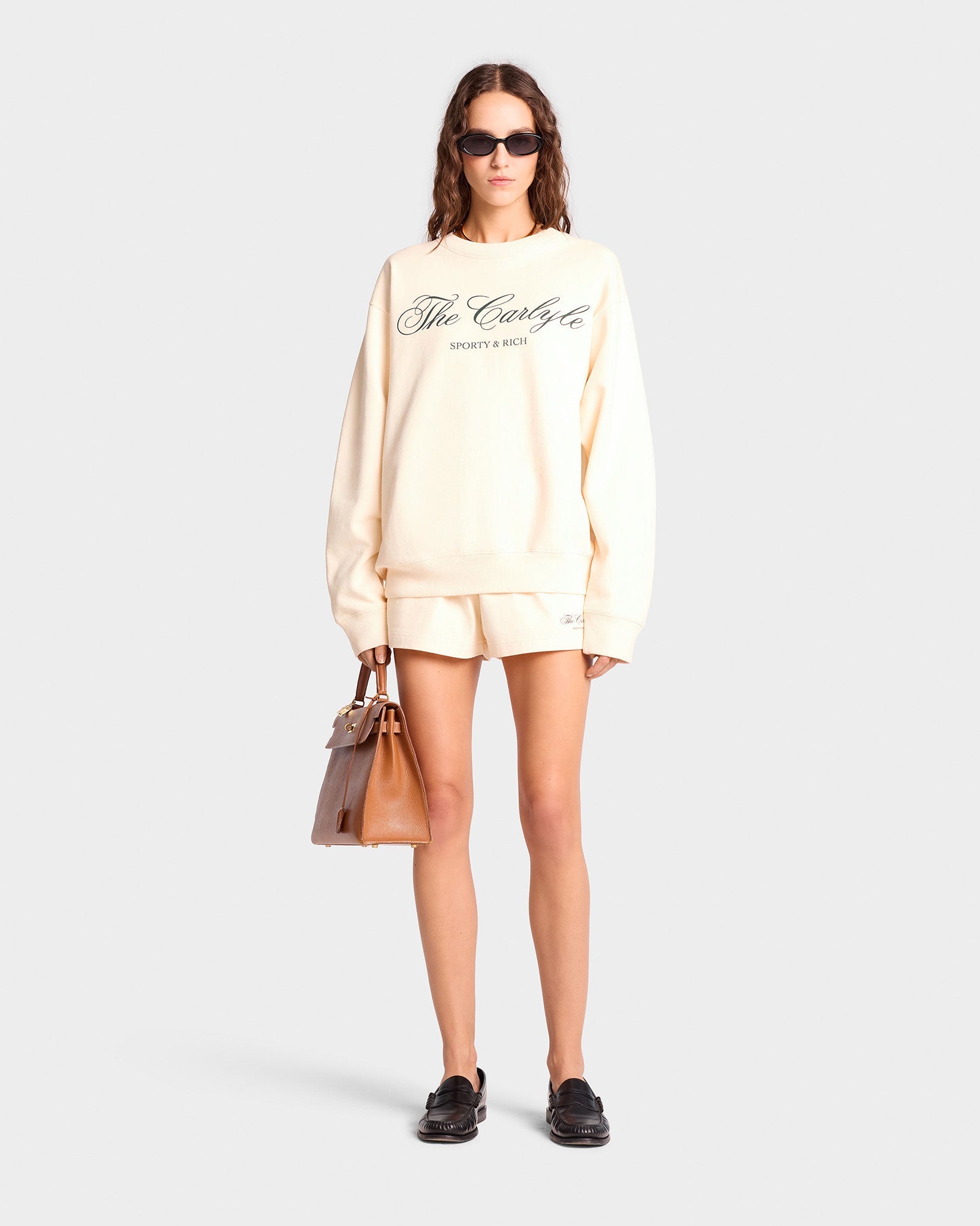 The Carlyle Script Crewneck - Cream/Forest