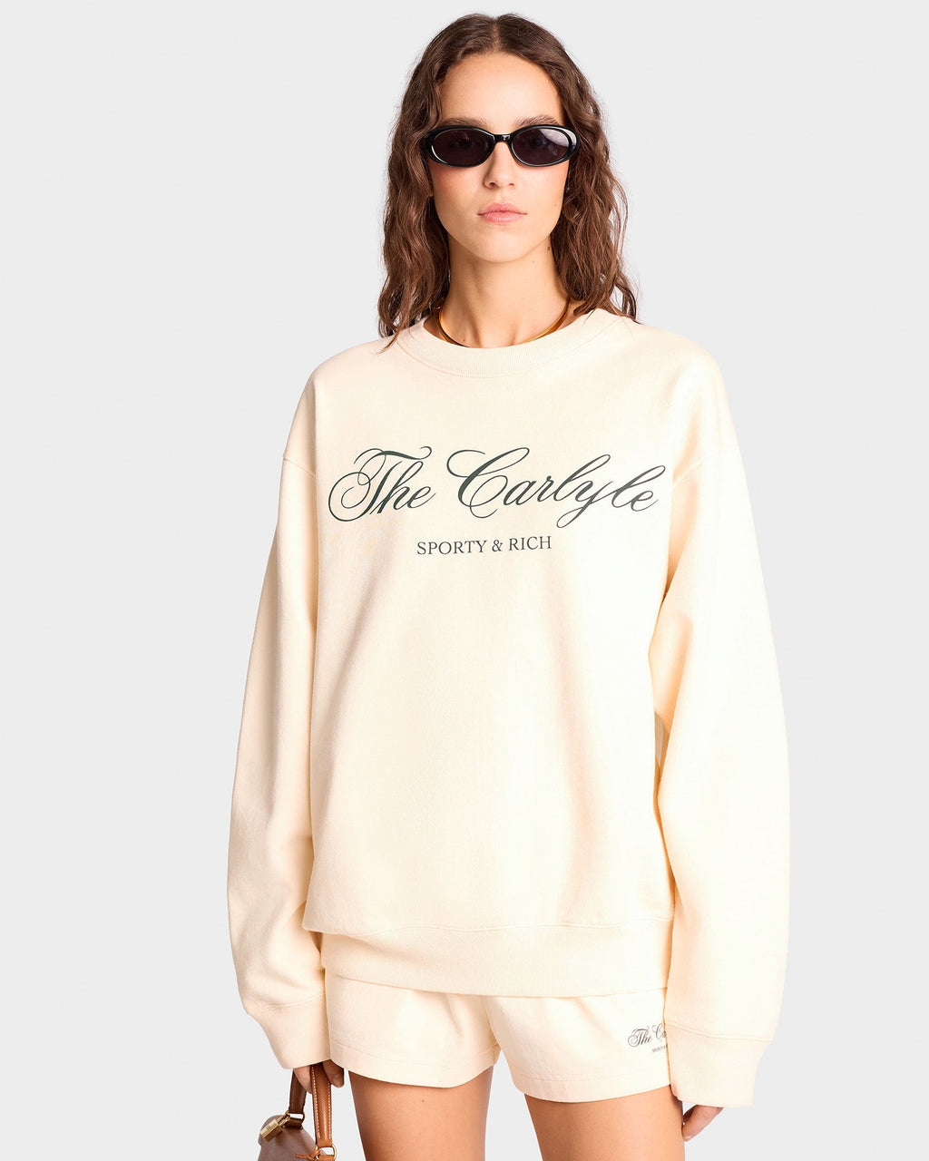 The Carlyle Script Crewneck - Cream/Forest