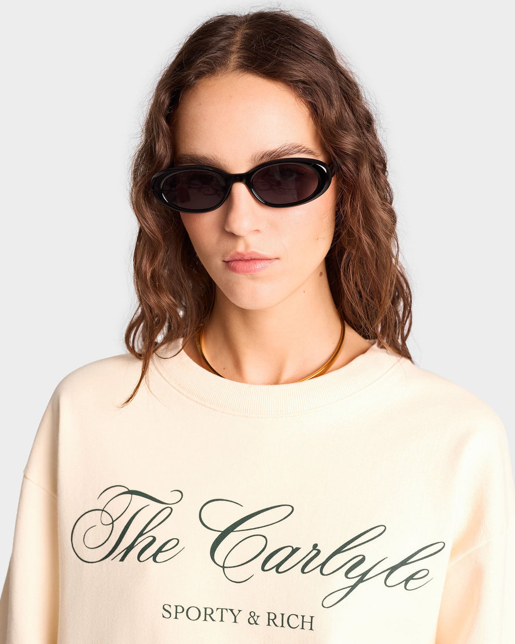 The Carlyle Script Crewneck - Cream/Forest