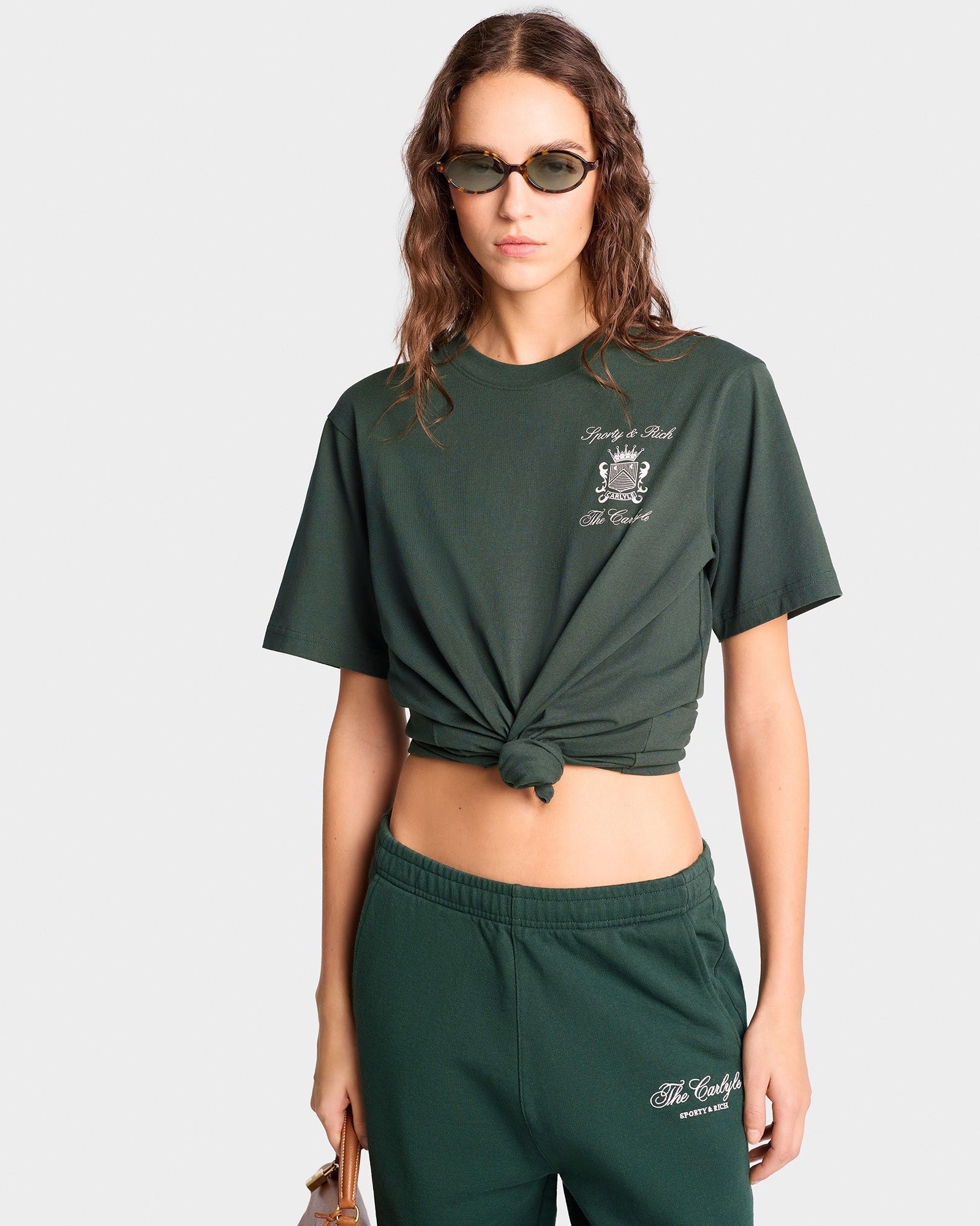The Carlyle Crest T-Shirt - Forest/White
