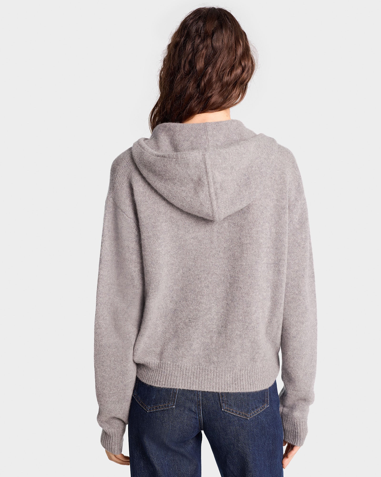 The Carlyle Crest Cashmere Hoodie - Heather Gray/Forest