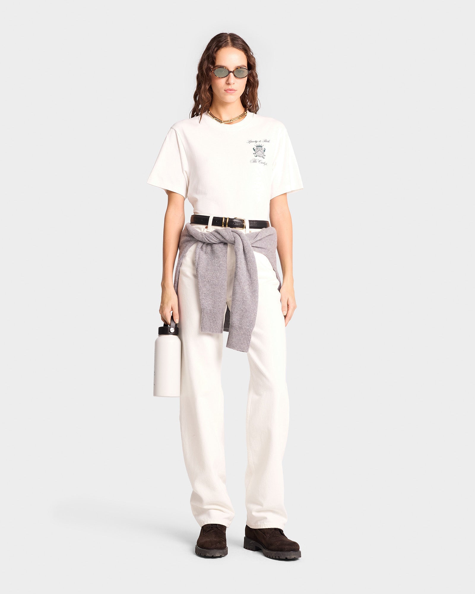The Carlyle Crest T-Shirt - White/Forest