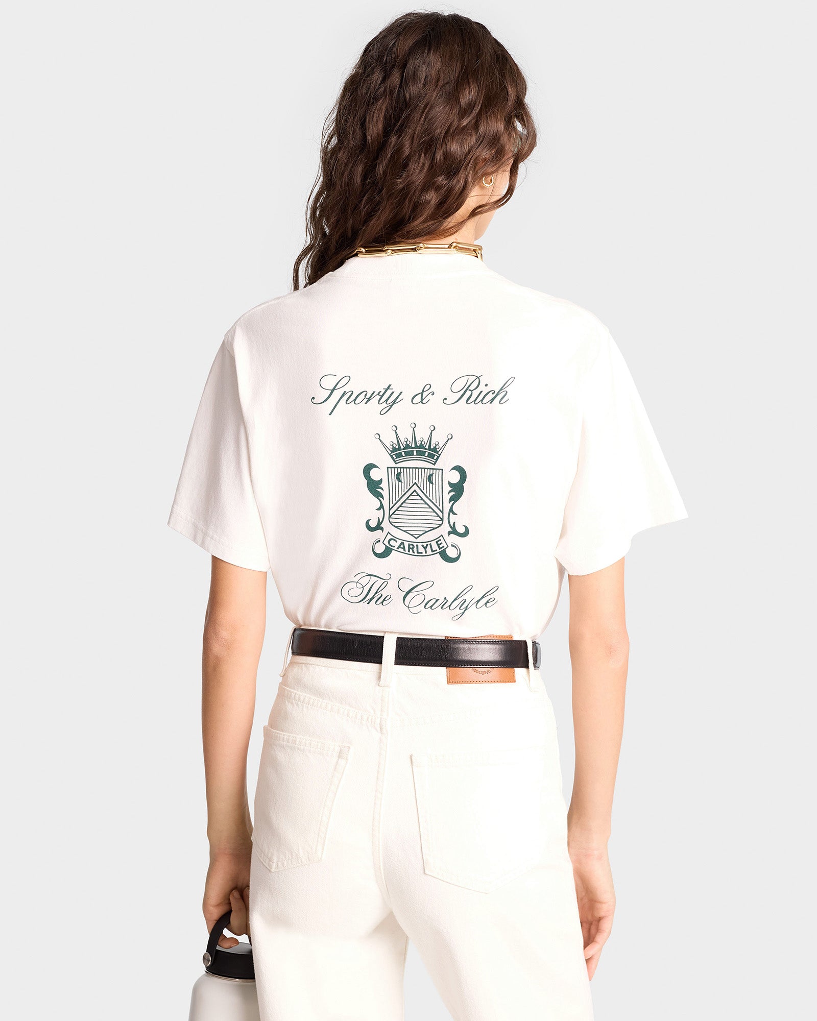 The Carlyle Crest T-Shirt - White/Forest
