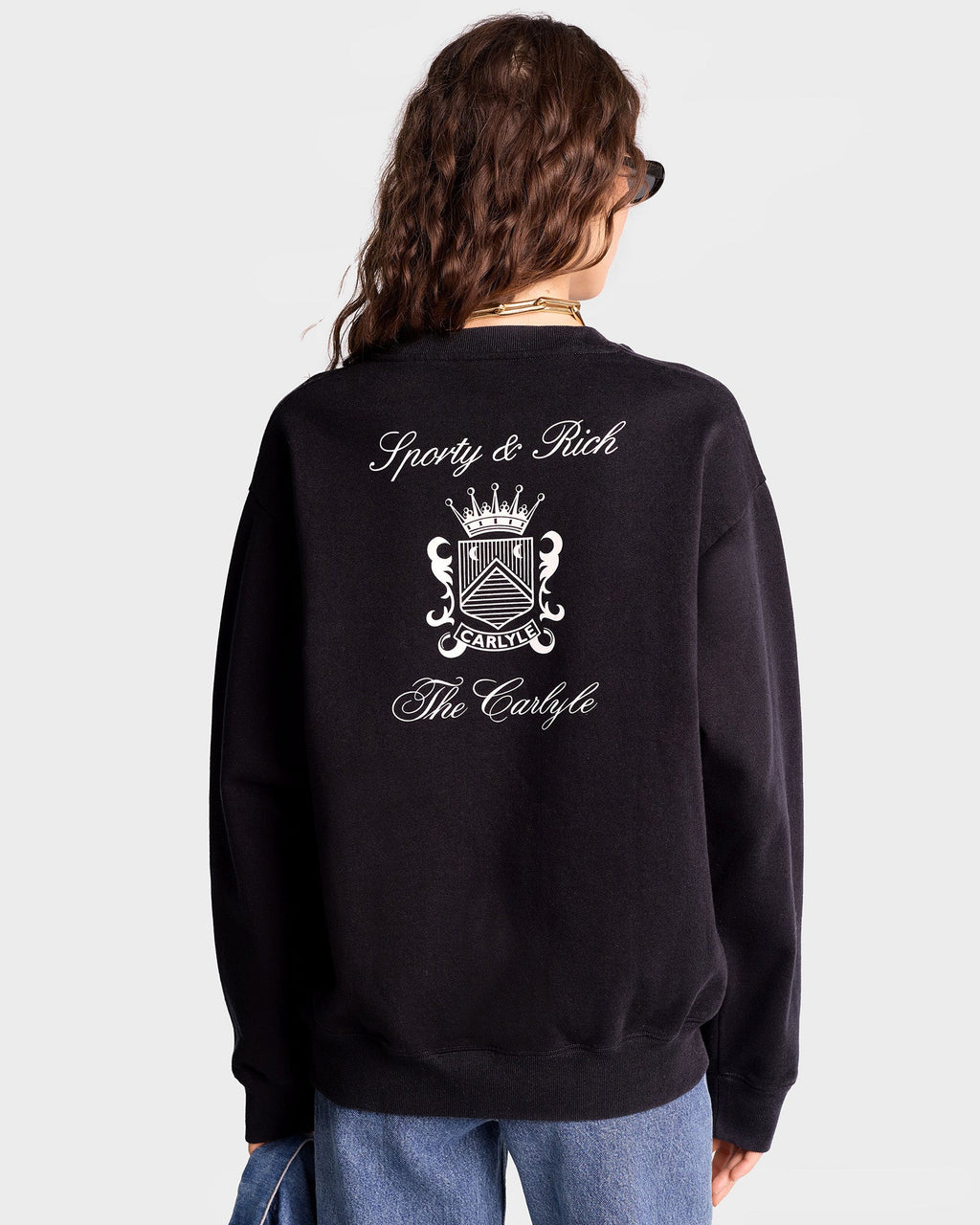 The Carlyle Crest Crewneck - Black/White