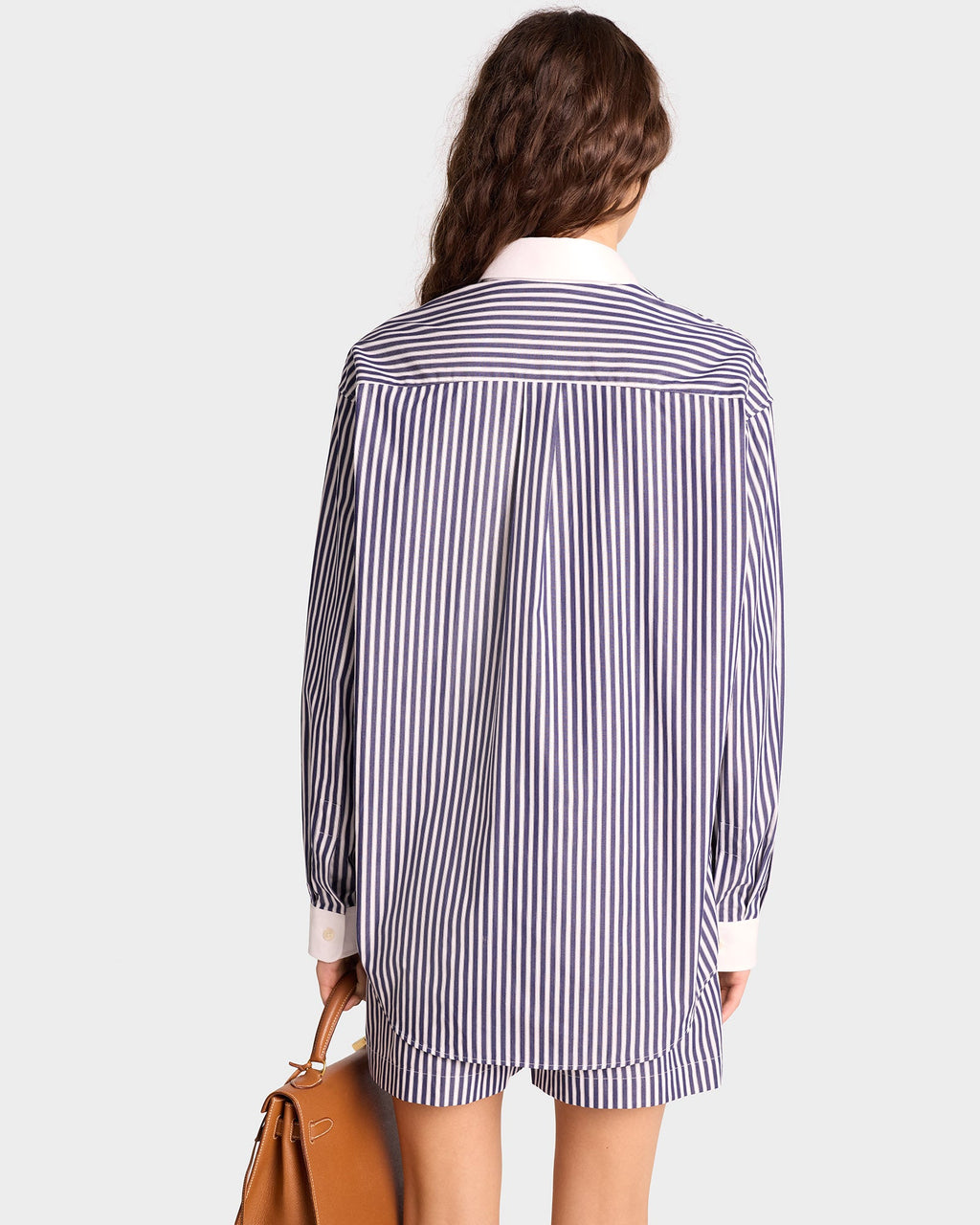 Vendome Oversized Shirt - Navy Stripe/White