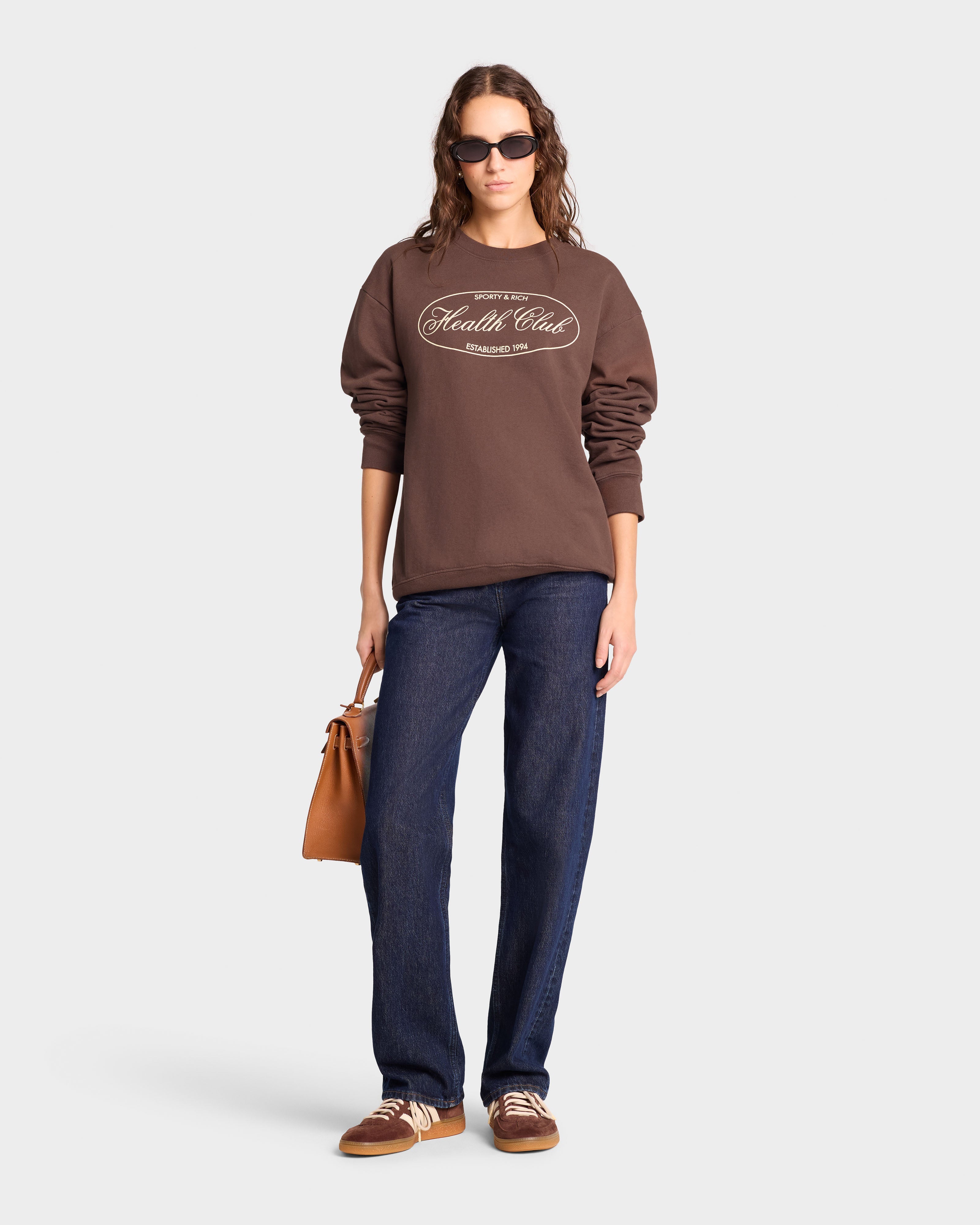 Oval Health crewneck - Chocolate/Cream