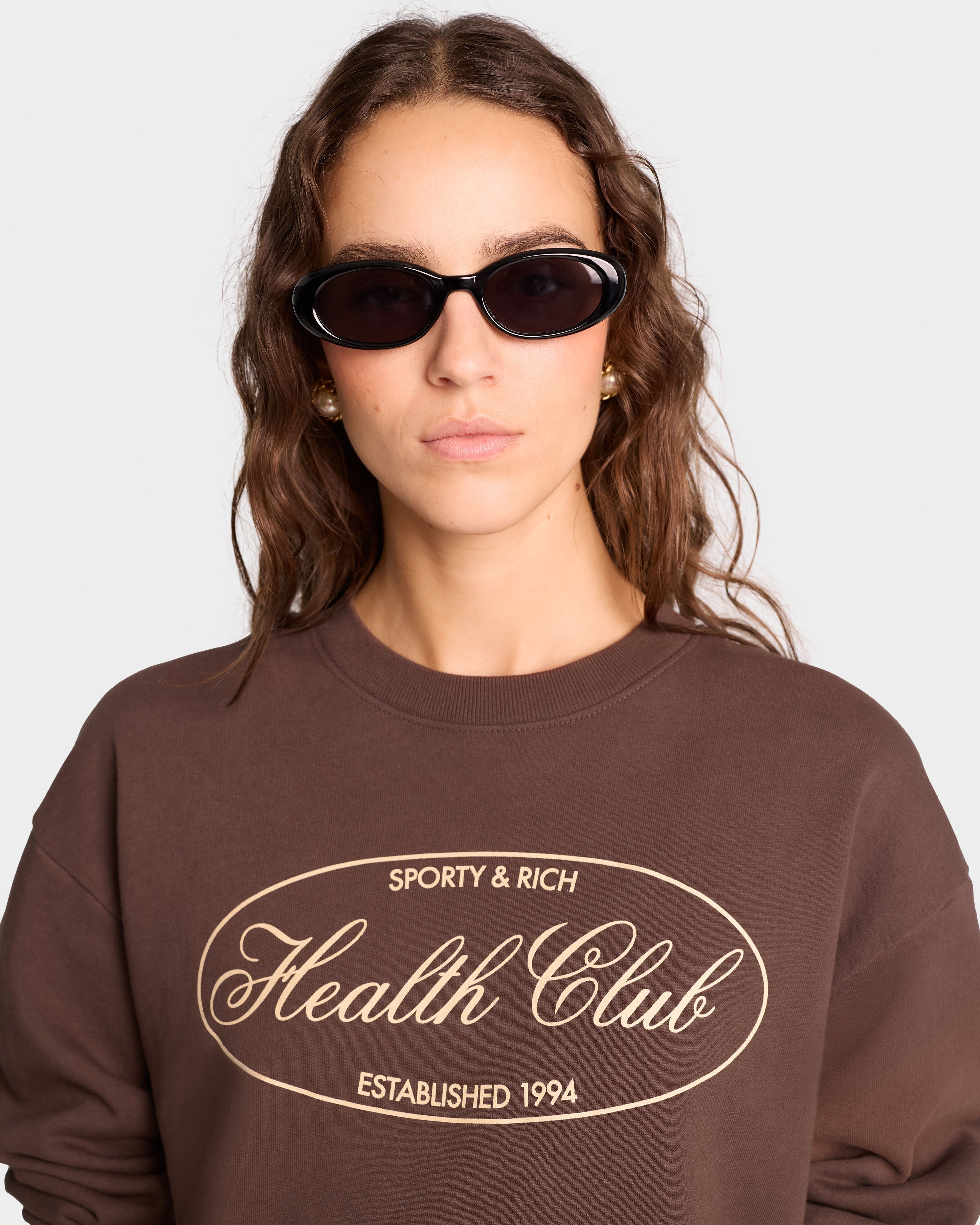 Oval Health crewneck - Chocolate/Cream