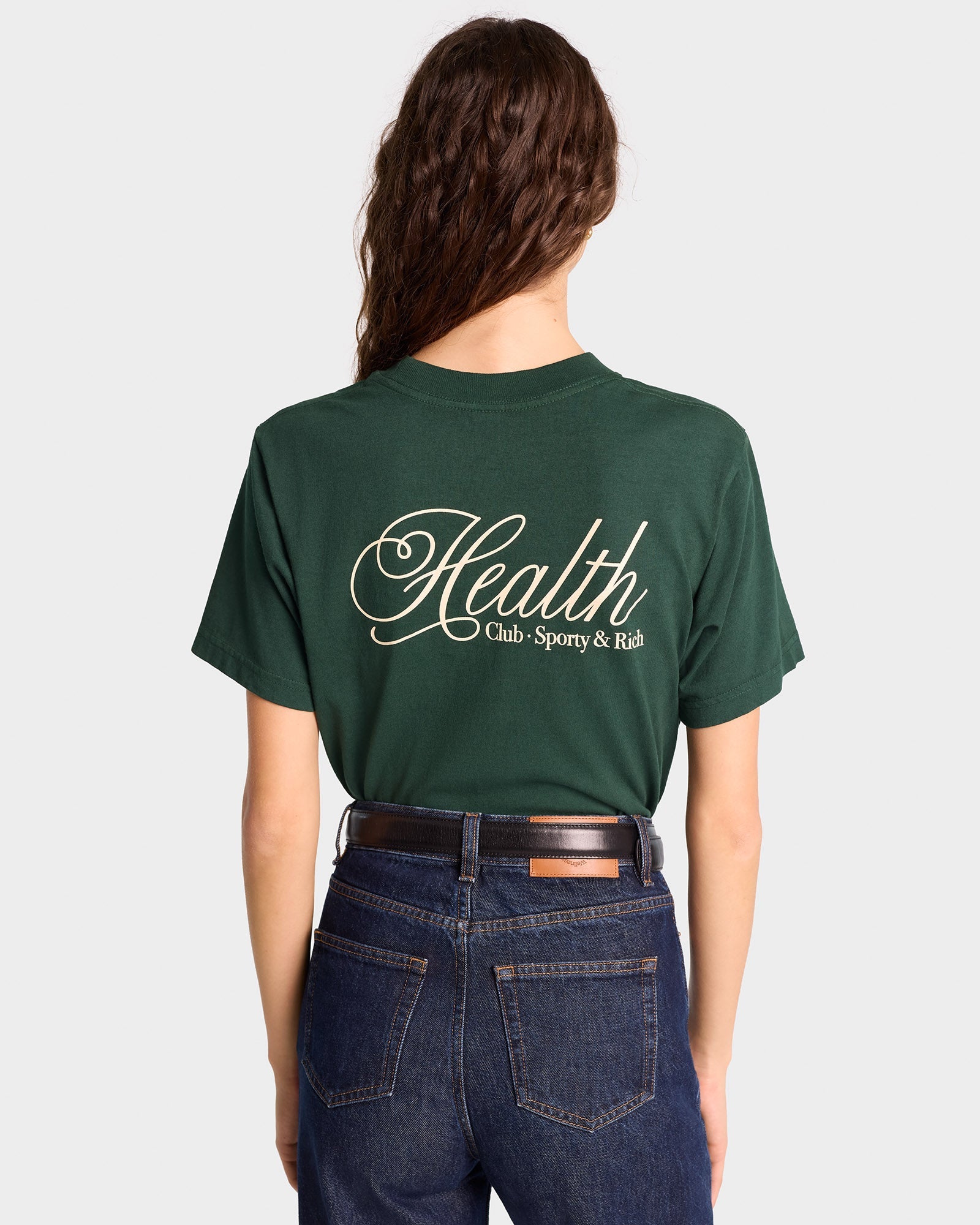 Health Script T-Shirt - Forest/Cream