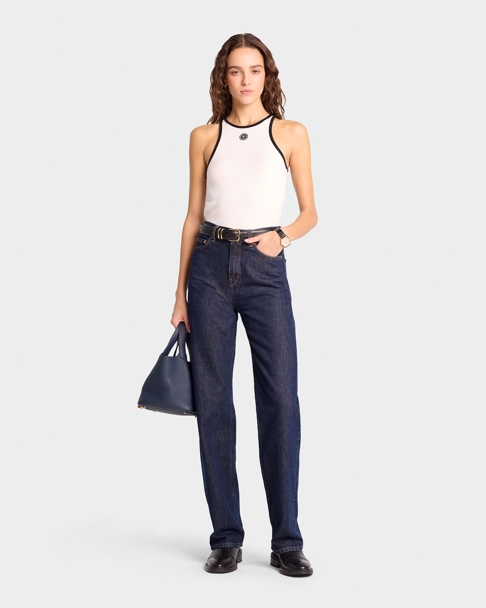 SRHWC Ribbed Tank - White/Black