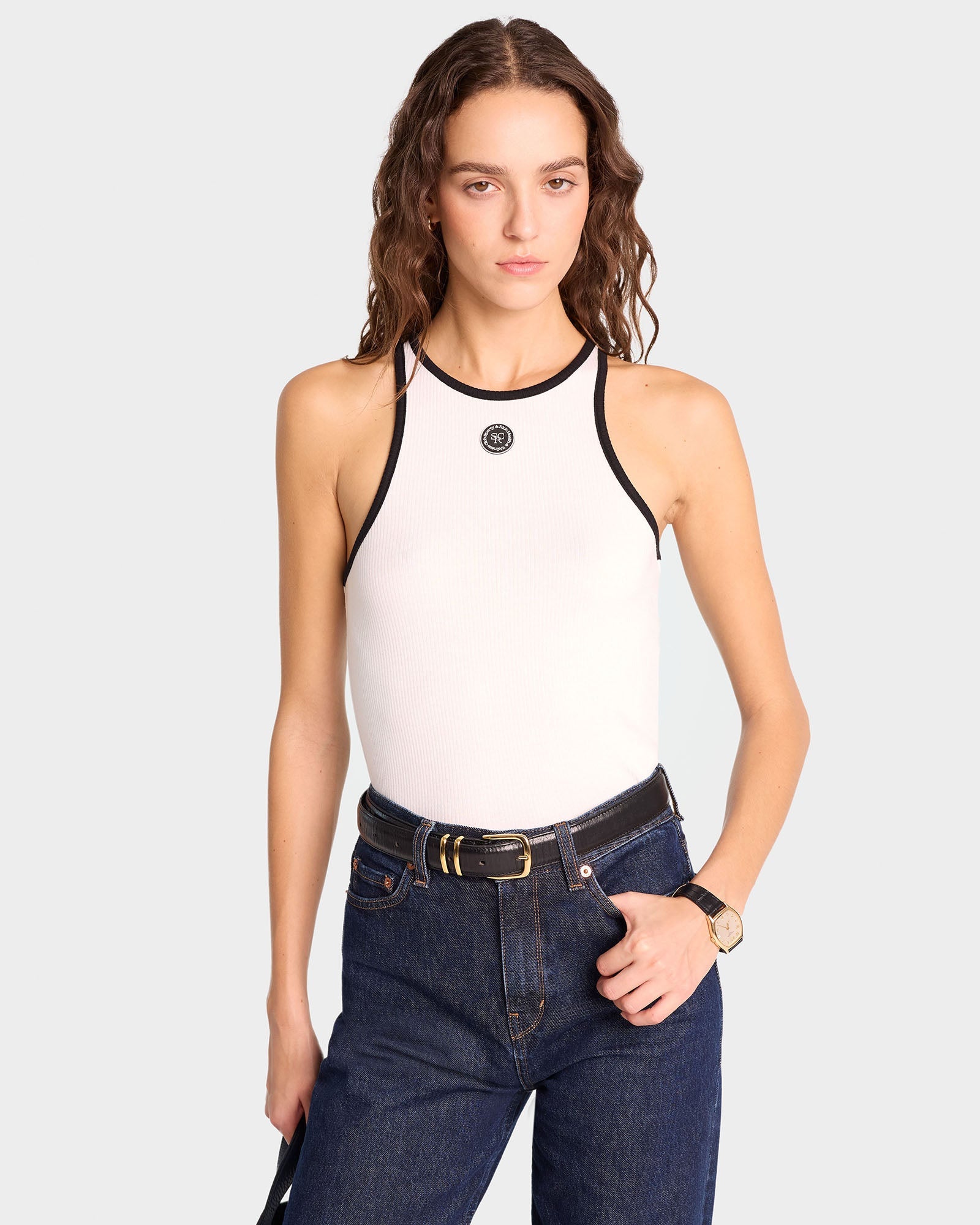 SRHWC Ribbed Tank - White/Black